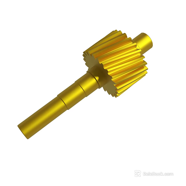 Golden Precision Mechanical Gear Part With Tooth Design For Industrial Applications 3d model 
