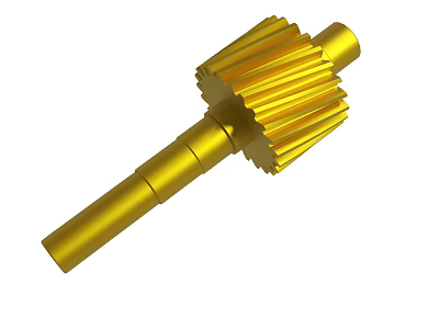Golden Precision Mechanical Gear Part With Tooth Design For Industrial Applications 3d model
