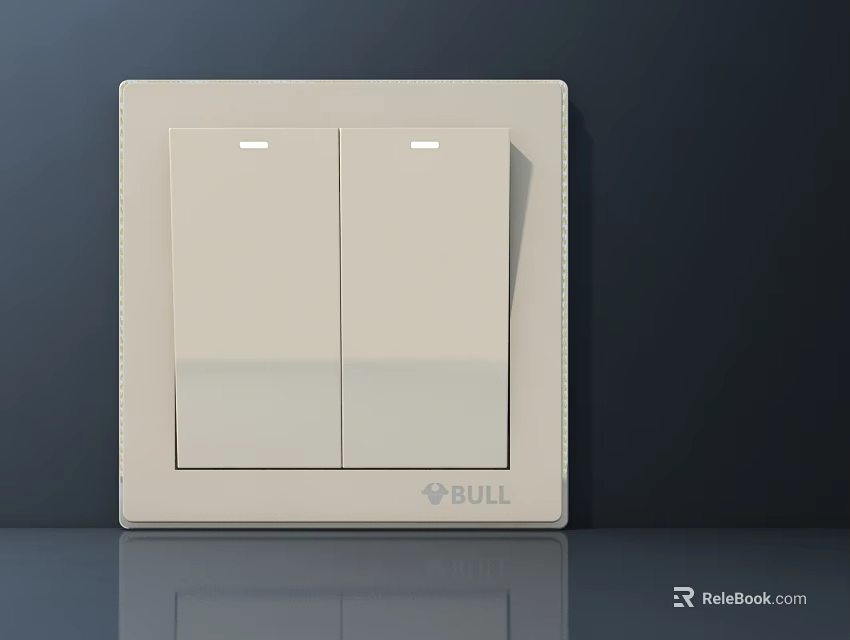 White BULL Double Switch Panel with Modern Sleek Design for Home Electrical Use 3d model 