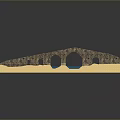 Miniature Wooden Bridge Model With Arch Structure And Support Design 3d model