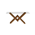 Modern Console Table With Glass Top And Cross Design Wooden Frame