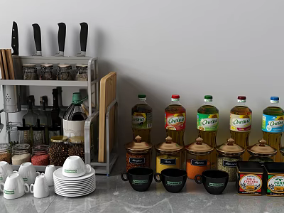 Modern Bathroom Cabinet Rack With Stylish Storage Shelves For Toiletries And Cups 3d model