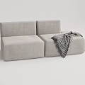 Modern double sofa multiplayer sofa 3d model