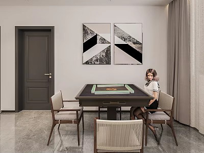 Modern Chess and Card Room Mahjong Room 3d model