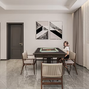 Modern Chess and Card Room Mahjong Room 3d model