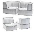 Modern Brown Velvet Sofa Dark Brown Curved Sofa And Green Single Chair Furniture Set