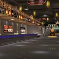 Supermarket Quality Fresh Meat Shopping Zone with Chinese Style Signs Lightbox Ads Counter Display and Spacious Aisle