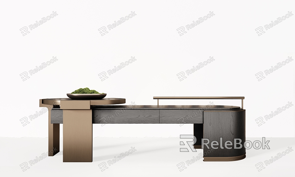 CCD Reception Desk End View Desk Moss Strip Case model