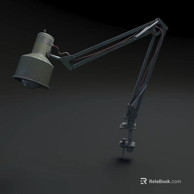 Metal Desk Lamp With Adjustable Mechanical Arm And Functional Design 3d model 