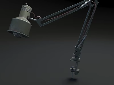 Metal Desk Lamp With Adjustable Mechanical Arm And Functional Design 3d model