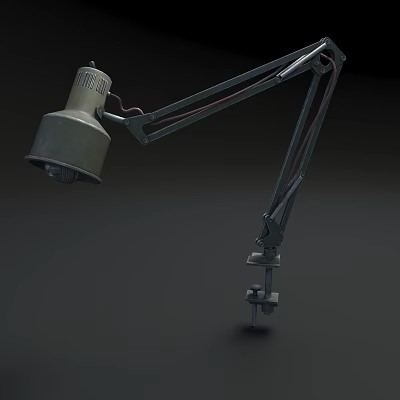 Metal Desk Lamp With Adjustable Mechanical Arm And Functional Design 3d model