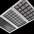 Modern Ceiling Design Featuring Geometric Patterns Grid Triangular And Striped Panels