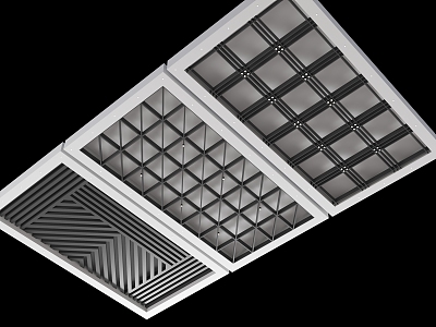 Modern Industrial Ceiling Modern Square Ceiling Grille Ceiling Lv Fangtong Grille Ceiling Square Ceiling Wood Grille Ceiling 3d model