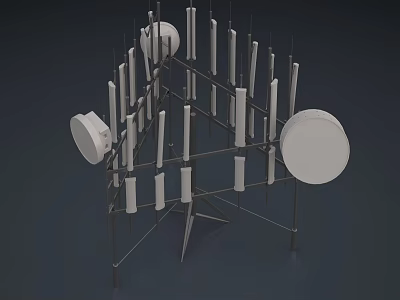 Industrial Equipment With Metal Frame Cylindrical Components And Circular Discs 3d model