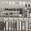 Various Types of Modern Daily Use Electrical Appliances Including Refrigerators Washing Machines And Air Conditioners