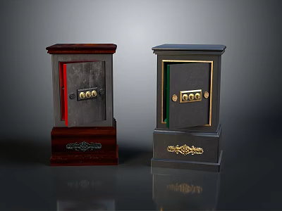 Classical Chest of Drawers With Two Tone Design Gold Accents and Ornate Carvings 3d model