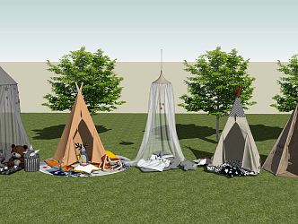 Camping tents Modern tents 3d model