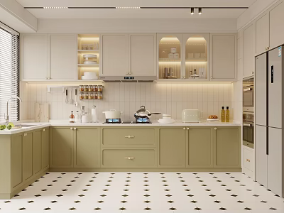 modern kitchen cream kitchen 3d model