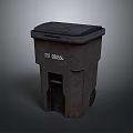 Rustic Metal Wheeled Trash Can With Secure Lid For Household Daily Use
