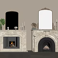 Ornate White Fireplaces With Mirrors Candlesticks Green Plant And Decorative Items