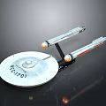 Spacecraft Model With Disc Shaped Hull Twin Engines NCC 1701 For Cosmic Exploration