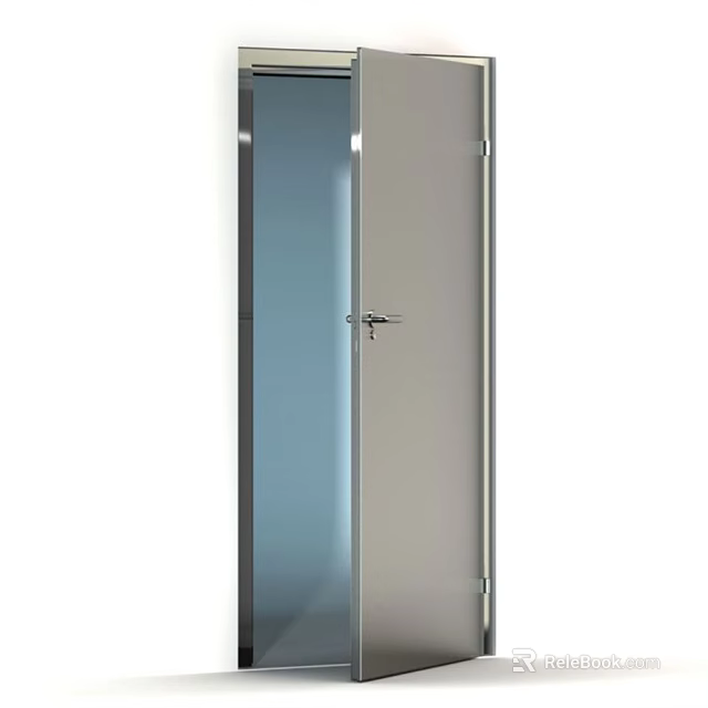 Modern Swing Door With Glass Panel For Contemporary Home Interior Design 3d model 