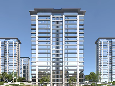 Perspective of Modern Residential District 3d model