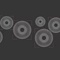 Black and White Ceramic Vases with Various Sizes and Shapes Arranged on Gray Background