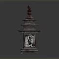 Traditional Japanese Wooden Lantern Furniture With Multi Tiered Design And Illuminated Interior