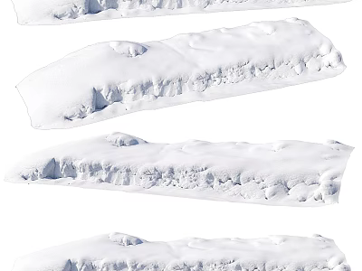 Scenic Snowy Landscape With Undulating White Snowdrifts And Natural Winter Scenery 3d model