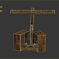 Traditional Wooden Household Item With Rustic Crossbar Structure For Daily Use