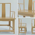 Traditional Wooden Armchair Design With Curved Armrests And Sturdy Backrest Frame Structure