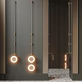 Modern Wall Lamp with Circular Light Rings and Warm Glow in Contemporary Interior Design