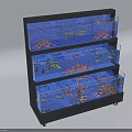 Multi tiered Aquarium Fish Tank With Black Frame And Ventilated Base For Fish