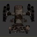 Heavy Duty Military Weapon With Multiple Barrels And Tracked Chassis Structure