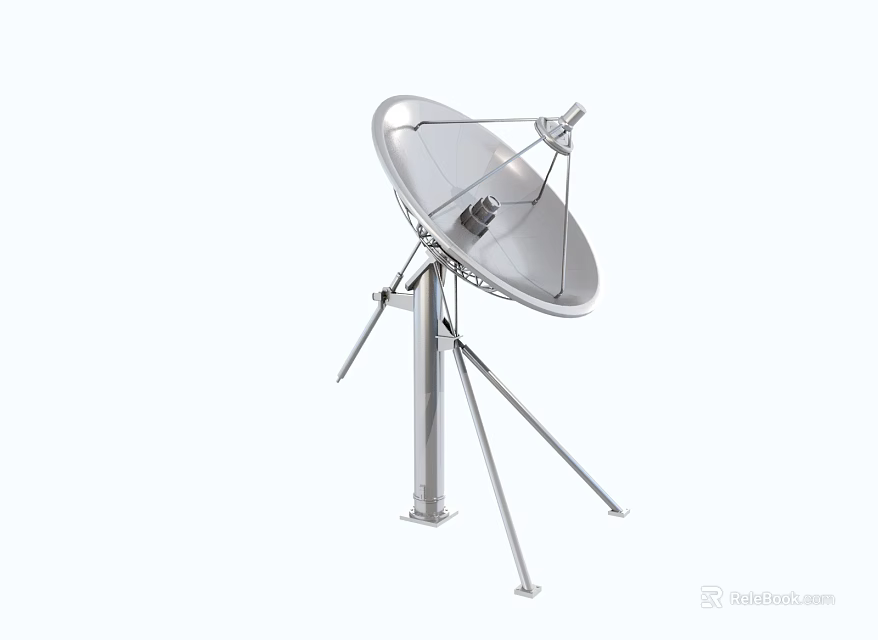 Commercial Satellite Dish With Sturdy Tripod Mount For Professional Communication Use 3d model 