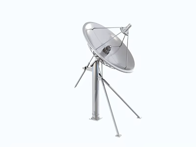 Commercial Satellite Dish With Sturdy Tripod Mount For Professional Communication Use 3d model