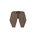 Modern Wooden Coffee Table With Unique Curved Legs And Black Decorative Tray Top