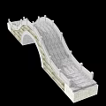 Elegant Light Colored Stone Arch Bridge With Balustrades And Decorative Structure 3d model