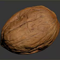 Fresh Orange Walnut With Textured Surface On Dark Background And Natural Reflection 3d model