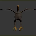 3D Rendered Flying Animal With Reddish Orange Wings Long Yellow Beak And Yellow Claws