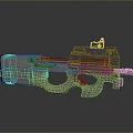 Futuristic Sci Fi Weapon Design Featuring Beige Gray Body Wooden Panel And Tactical Scope