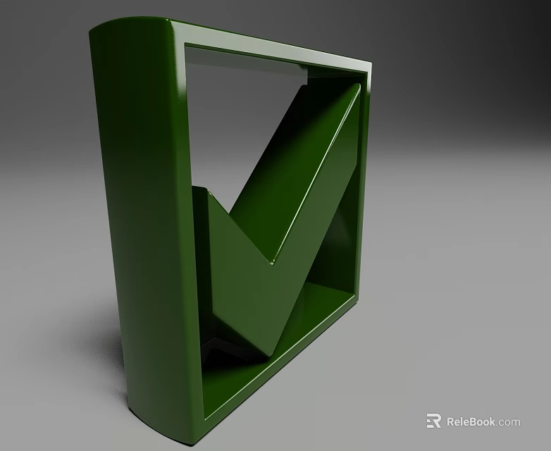 Modern Green Swing Door Design With Sleek Frame And Solid Panel Structure 3d model 