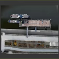 Modern Riverside Pier Design With Walkway Moored Boats And Buildings