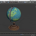 Decorative Globe With Mirrored Mosaic Surface On Wooden Stand For Home Decor