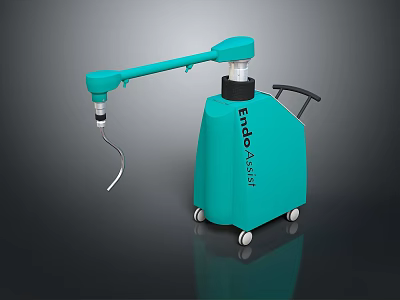 Turquoise Endo Atlas Medical Equipment With Mobile Arm And Wheels 3d model