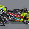 Energica Racing Motorcycle On Display Stand With Yellow Black Design And Sponsor Logos