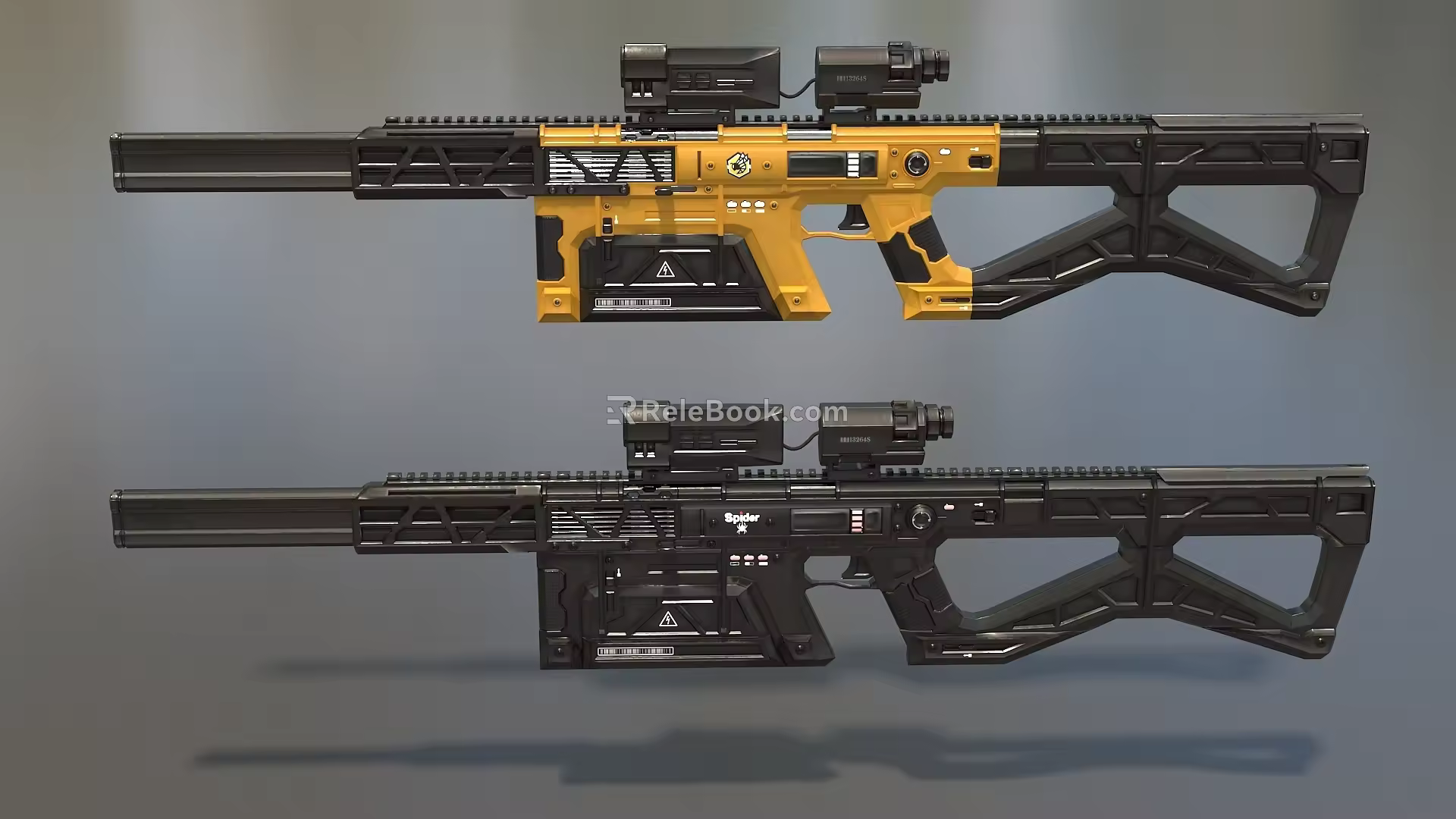 Science fiction rifle future gun cyberpunk gun assault rifle low face number low model simple model game sub-era film and television level super realistic high precision 3d model