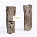 Two Natural Stone And Wood Decorative Sculptures With Rustic Texture And Holes