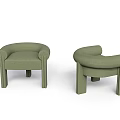Modern Green Single Sofa With Curved Backrest Comfortable Design And Solid Legs 3d model
